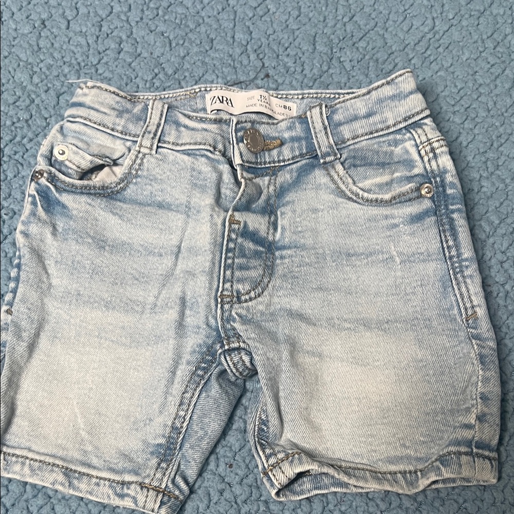 Zara Faded Blue Denim Shorts